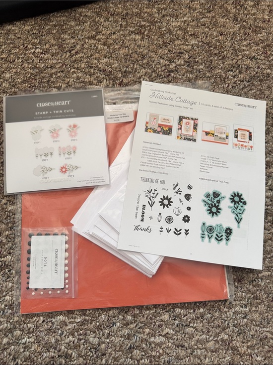 Close To My Heart Other - Close To My Heart Hillside Cottage Sticker & Stamp Kit — Coral